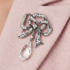 Sparkling Crystal Bow Teardrop Brooch by Anne Koplik | The Shops at Colonial Williamsburg