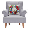 Red, White & Blue Floral Wreath Hooked Wool Throw Pillow | The Shops at Colonial Williamsburg