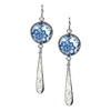 Blue & White Flower Charm Long Drop Dangle Earrings | The Shops at Colonial Williamsburg
