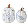 Blue and White Floral Ceramic Pumpkin Fall Decoration | The Shops at Colonial Williamsburg