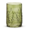 Embossed Pine Tree Green Glass Candle Holder | The Shops at Colonial Williamsburg