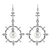White Pearl in Circle Sterling Silver Leverback Drop Earrings | The Shops at Colonial Williamsburg