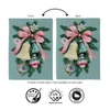 Pink Bow & Ornaments Pine Swag Holiday Garden Flag | The Shops at Colonial Williamsburg