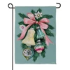 Pink Bow & Ornaments Pine Swag Holiday Garden Flag | The Shops at Colonial Williamsburg