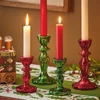 Red & Green Mercury Glass Taper Candle Holders | The Shops at Colonial Williamsburg