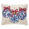 Holiday Chinoiserie Ornaments Hooked Wool Pillow | The Shops at Colonial Williamsburg