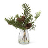 Pine Winter Artificial Floral Arrangement in Glass Vase 8"H | The Shops at Colonial Williamsburg