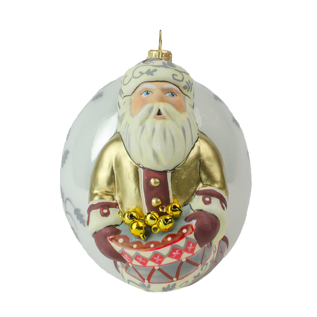 Vaillancourt Jingle Ball Ornament - Father Christmas with Sack of Bells | The Shops at Colonial Williamsburg