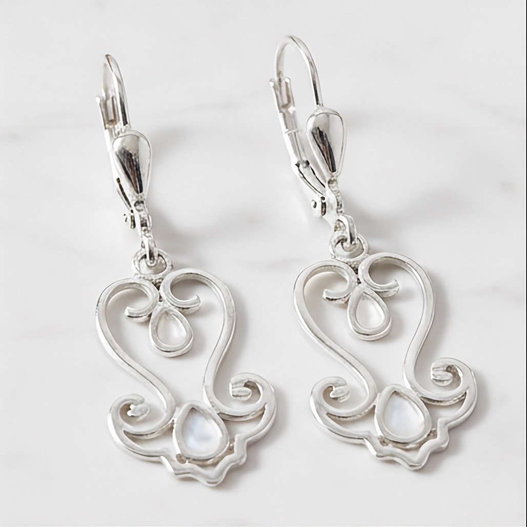 Baroque Filigree Sterling Silver Drop Leverback Earrings | The Shops at Colonial Williamsburg