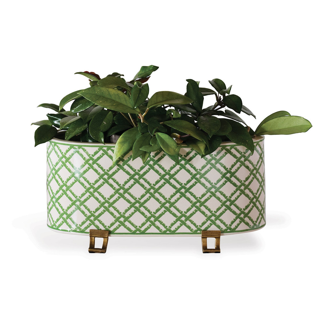 WILLIAMSBURG Bamboo Trellis Oval Planter by Port 68