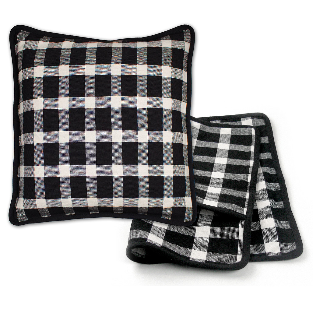 Black Tavern Check Pillow Cover