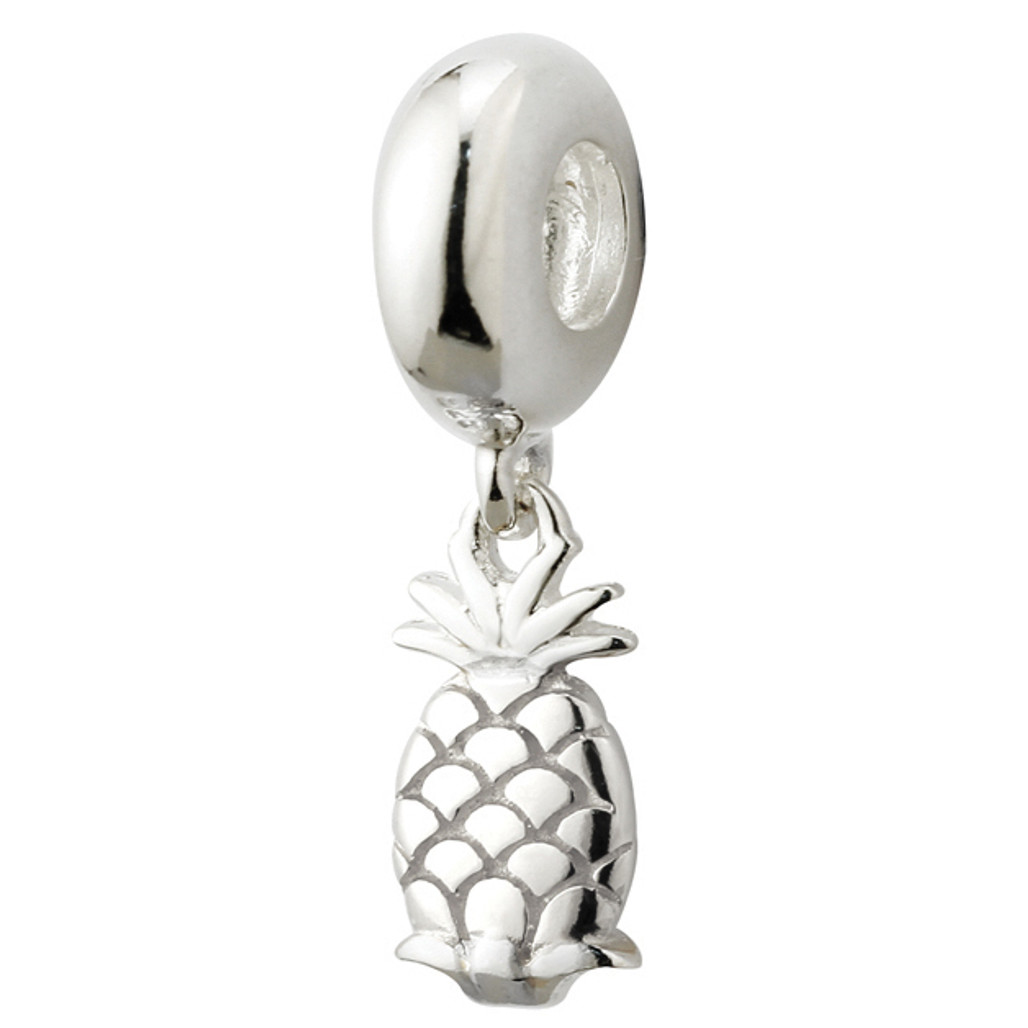 Sterling Silver Pineapple Dangle Bead Charm