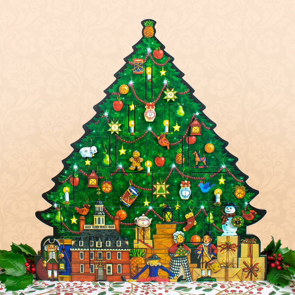 Byers' Choice Wood Christmas Tree Advent Calendar