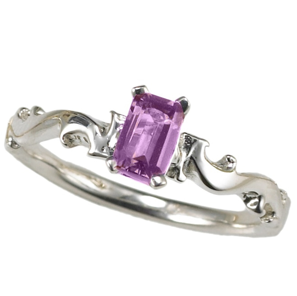 Silver and Amethyst Scroll Ring | The Shops at Colonial Williamsburg