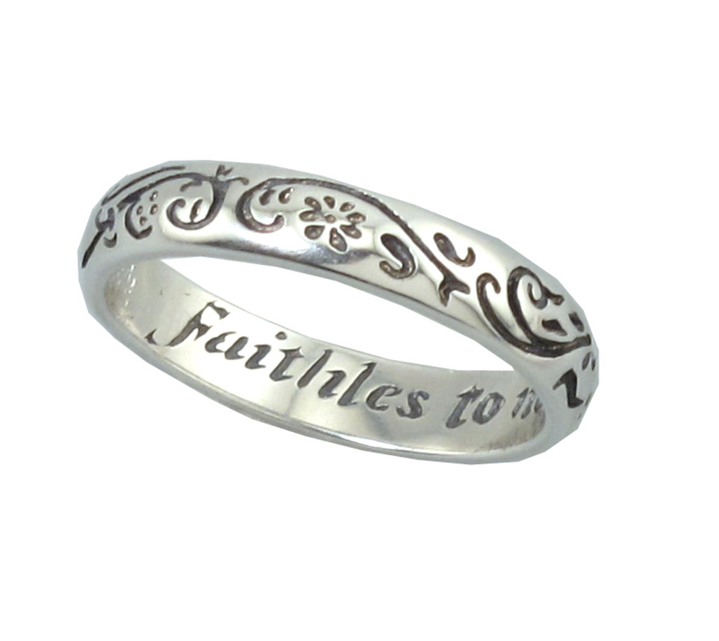 "Faithles to None" Silver Ring