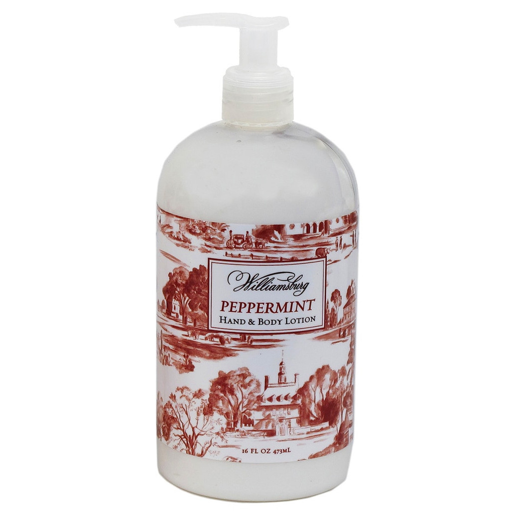 Peppermint Red Toile Pump Top Lotion | The Shops at Colonial Williamsburg