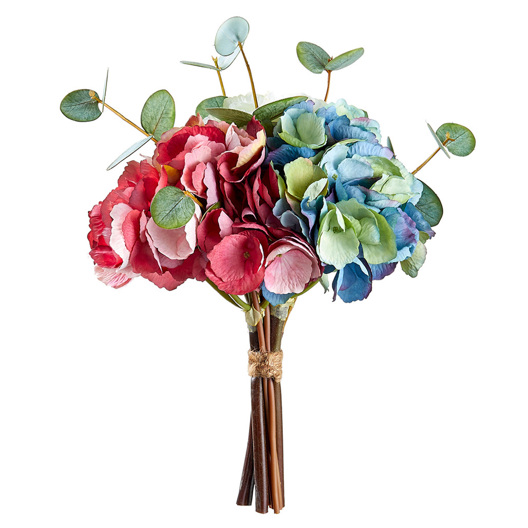 Hydrangea and Eucalyptus Bundle - Blue and Pink - 11" | The Shops at Colonial Williamsburg