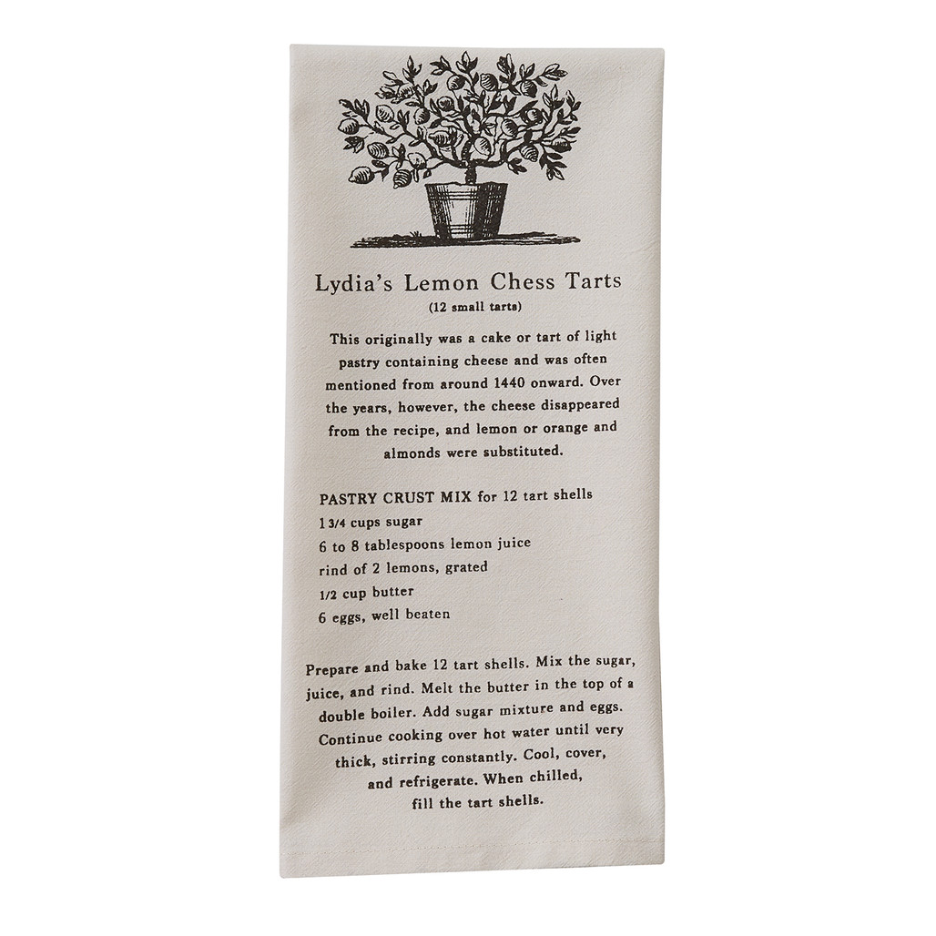Lydia's Lemon Chess Tarts Recipe Dishtowel | The Shops at Colonial Williamsburg
