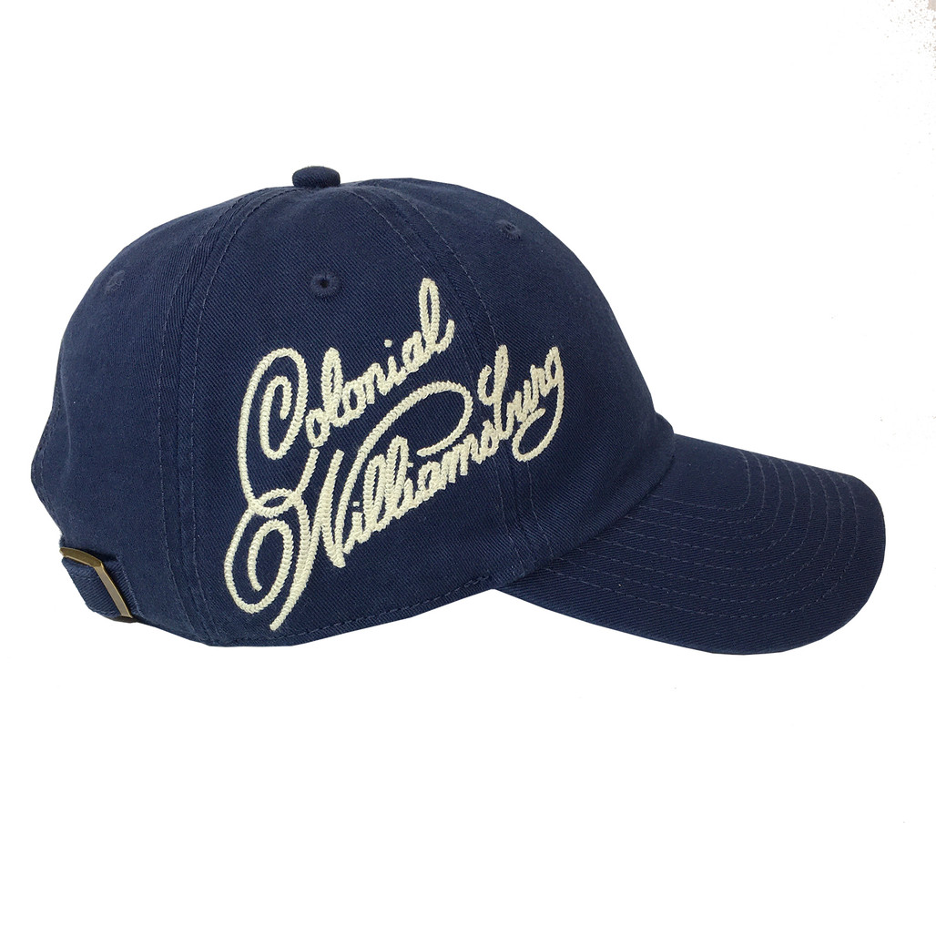 Colonial Williamsburg Adult Baseball Cap - Side Logo - Navy Blue