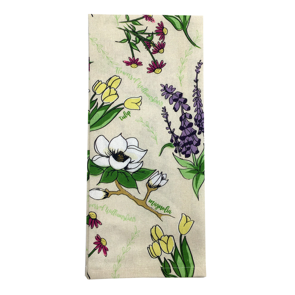 "Flowers of Williamsburg" Tea Towel | The Shops at Colonial Williamsburg