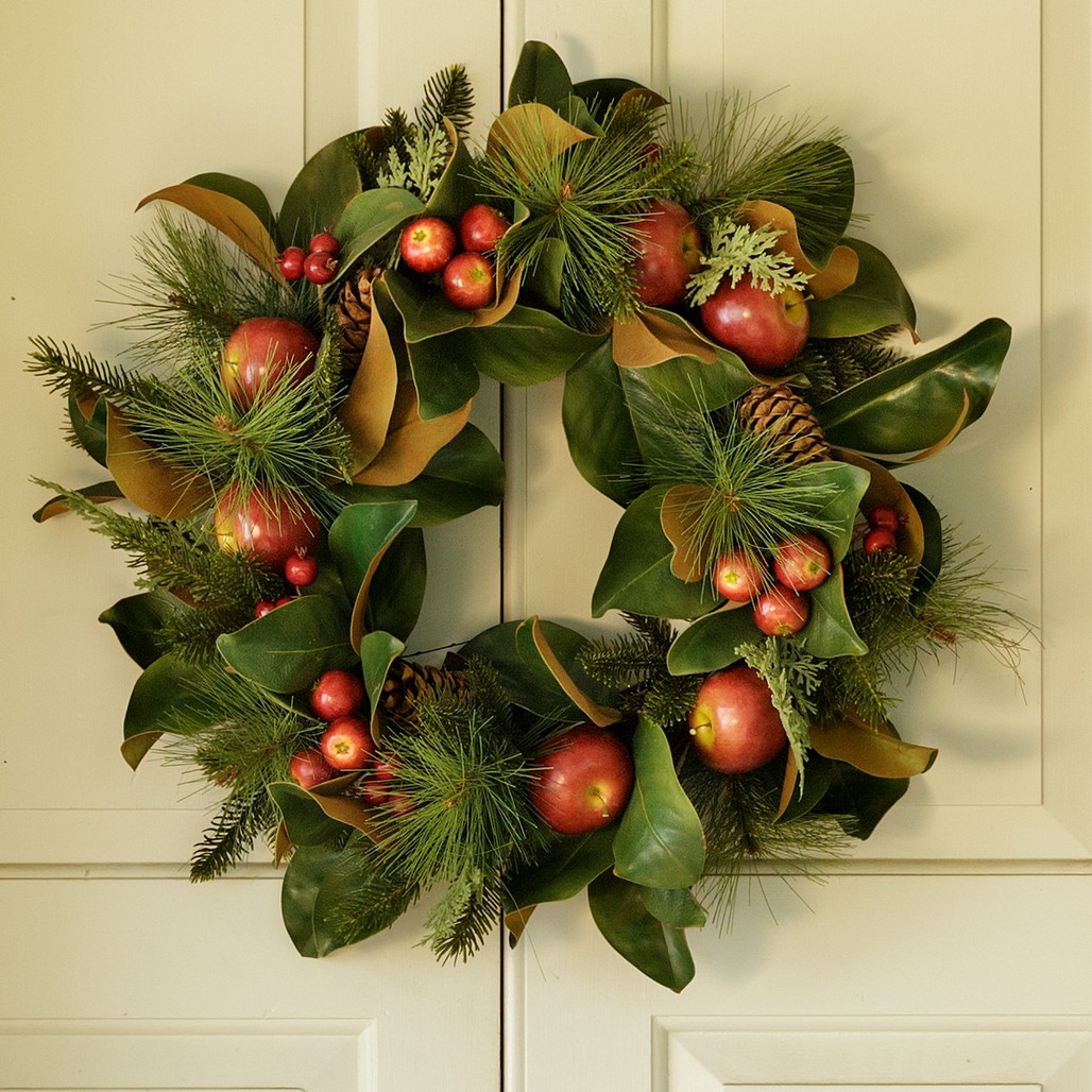 Magnolia, Pinecone, & Apple Wreath | The Shops at Colonial Williamsburg