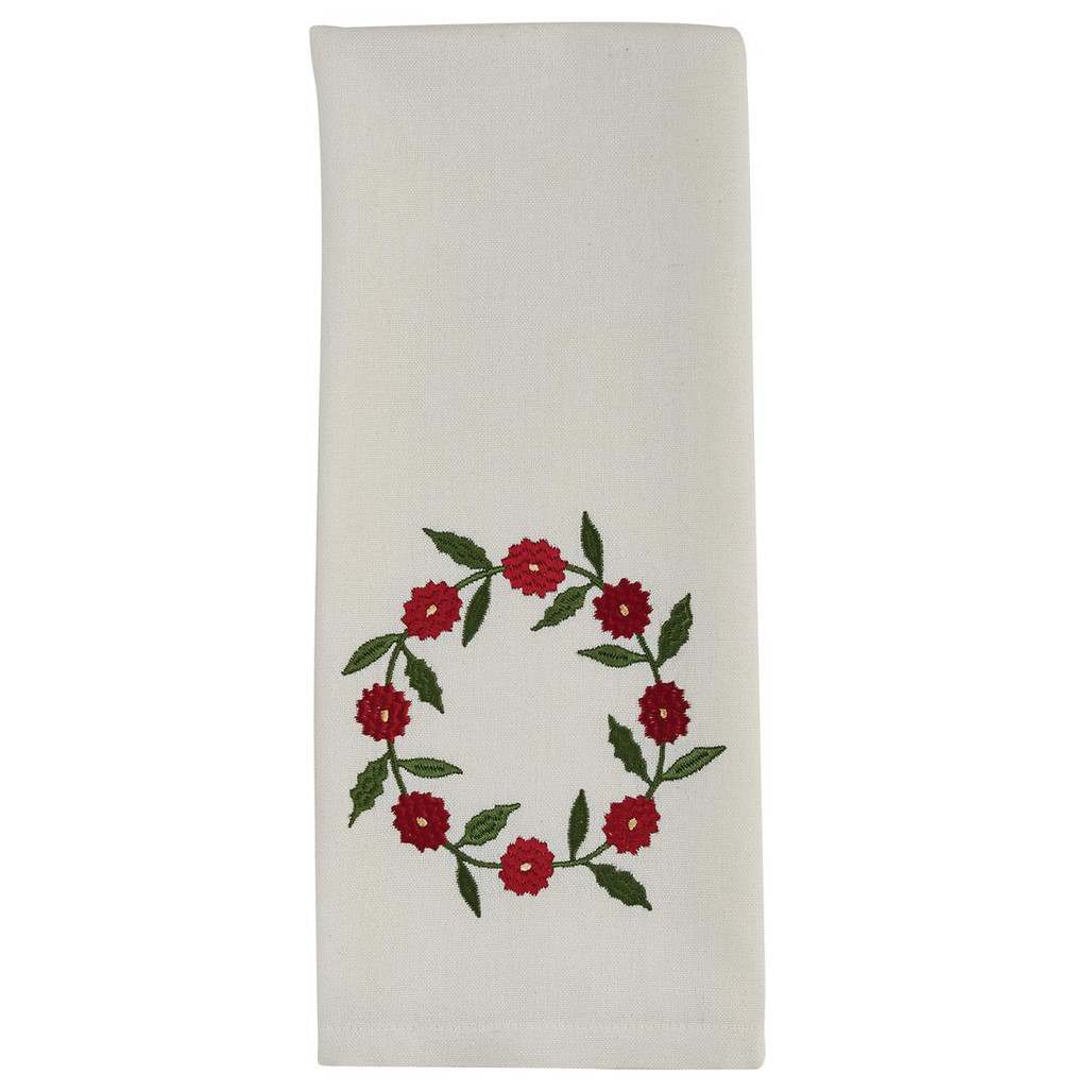 Embroidered Wreath Dishtowel | The Shops at Colonial Williamsburg