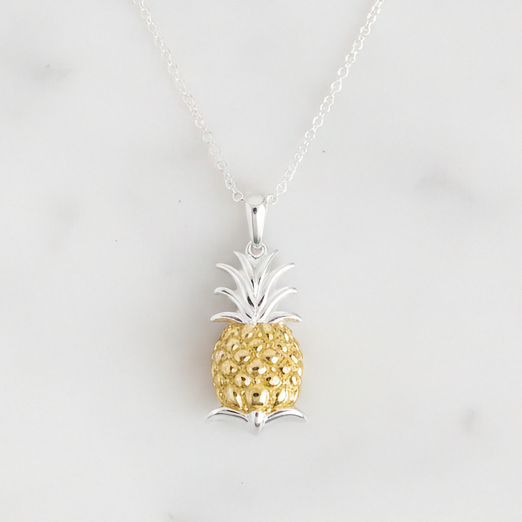 Silver and Gold Plate Pineapple Pendant | The Shops at Colonial Williamsburg