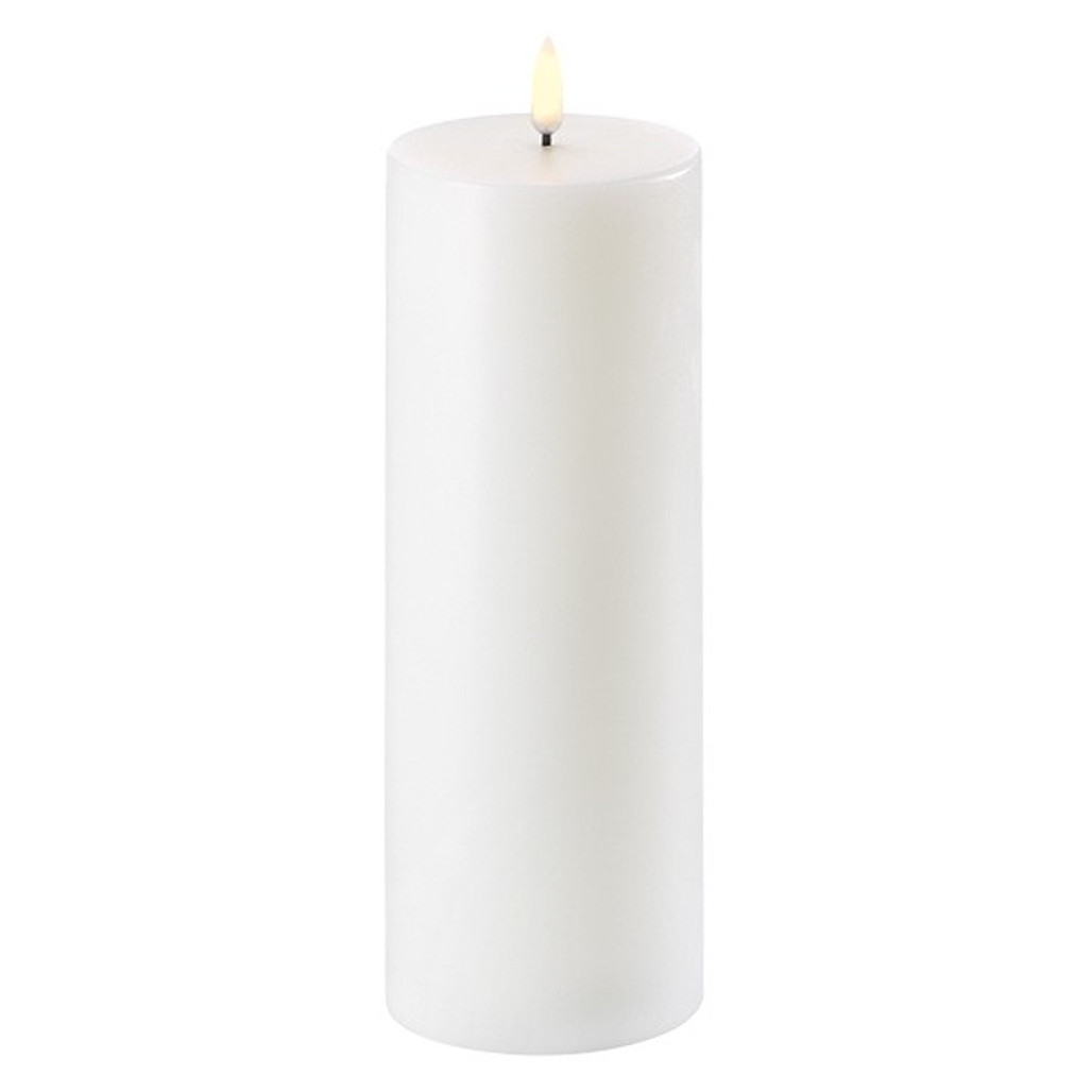 Uyuni White Pillar Flameless Candle, 3" x 9" | The Shops at Colonial Williamsburg
