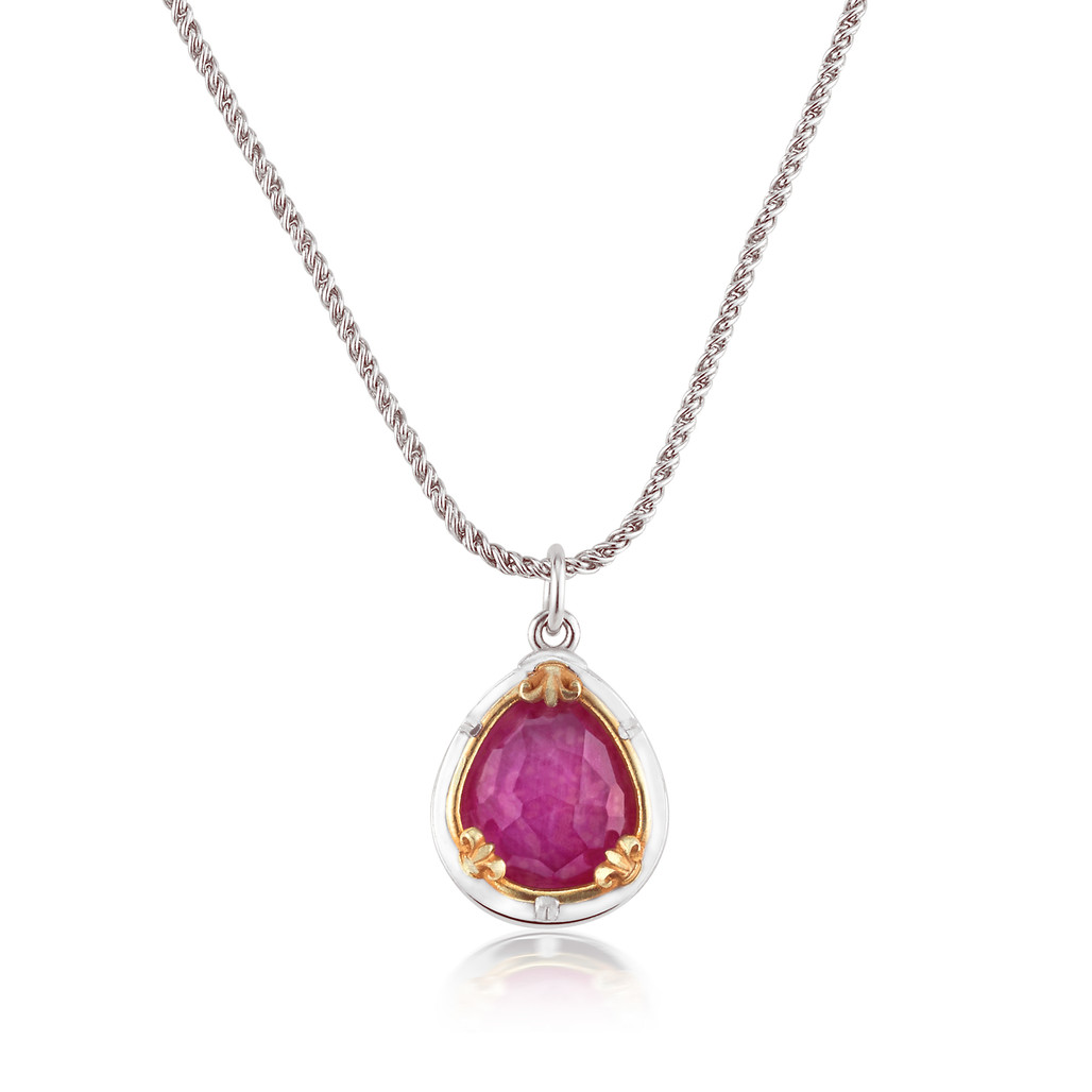 9ct Created Ruby And Diamond Teardrop Pendant – Brereton Showcase Jewellers