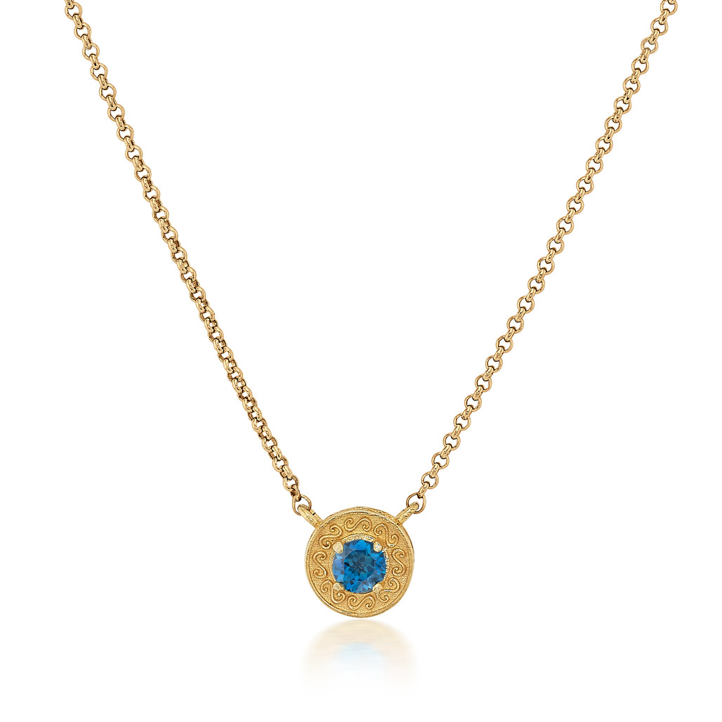 Gold Eira Blue Topaz Necklace | Precious Stones - KEMMI Collection