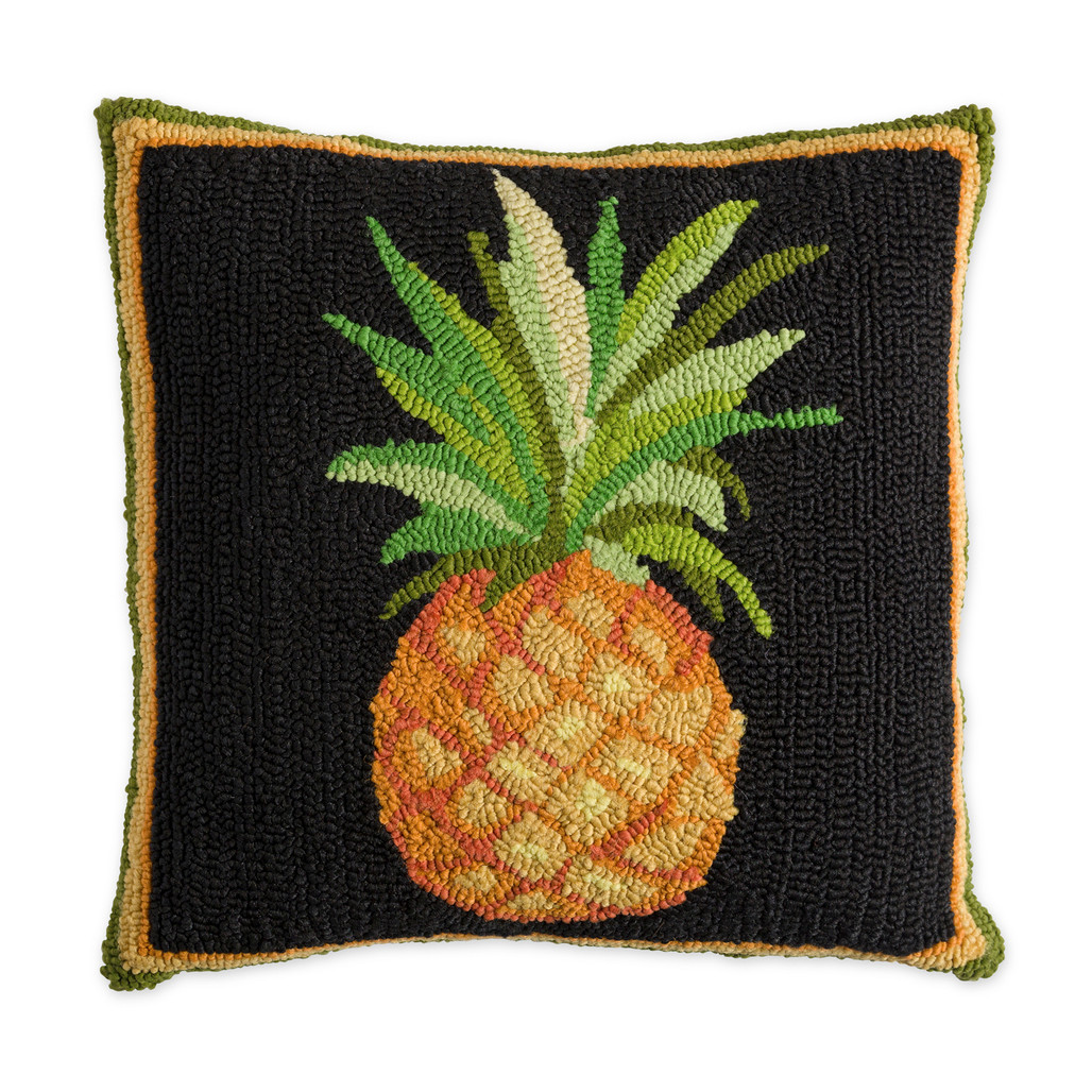 Indoor/Outdoor Pineapple Hooked Pillow 18" | The Shops at Colonial Williamsburg