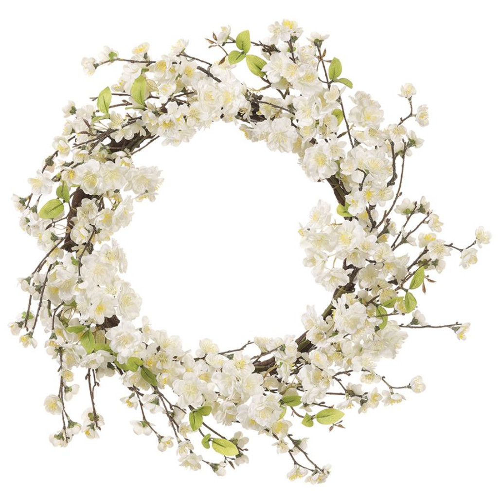 White Cherry Blossom Wreath 24" | The Shops at Colonial Williamsburg