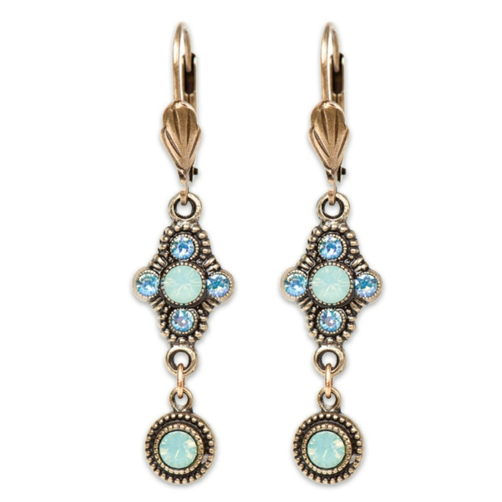 Pacific Crystal Leverback Earrings by Anne Koplik