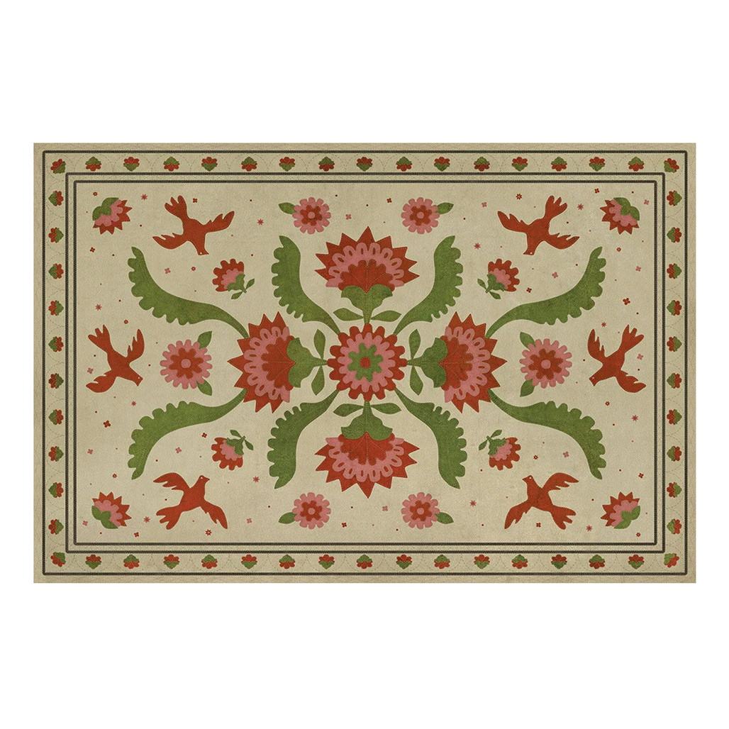 WILLIAMSBURG Applique "The Frolic" Vintage Vinyl Floorcloth | The Shops at Colonial Williamsburg