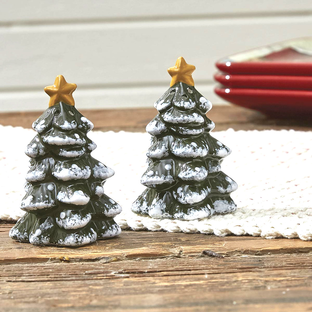 Snowy Pine Trees Salt & Pepper Set | The Shops at Colonial Williamsburg