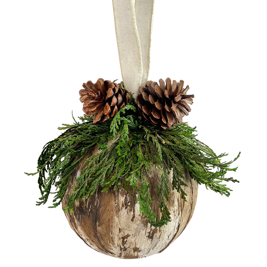 Birch Kissing Ball with Pinecones | The Shops at Colonial Williamsburg