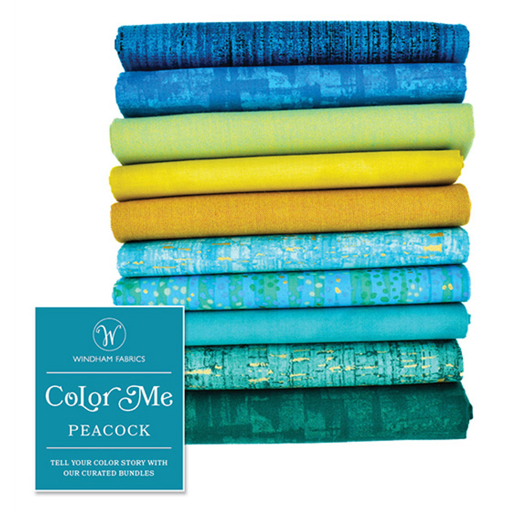 Color Me Peacock Fat Quarter Bundle by Windham Fabrics | The Shops at Colonial Williamsburg