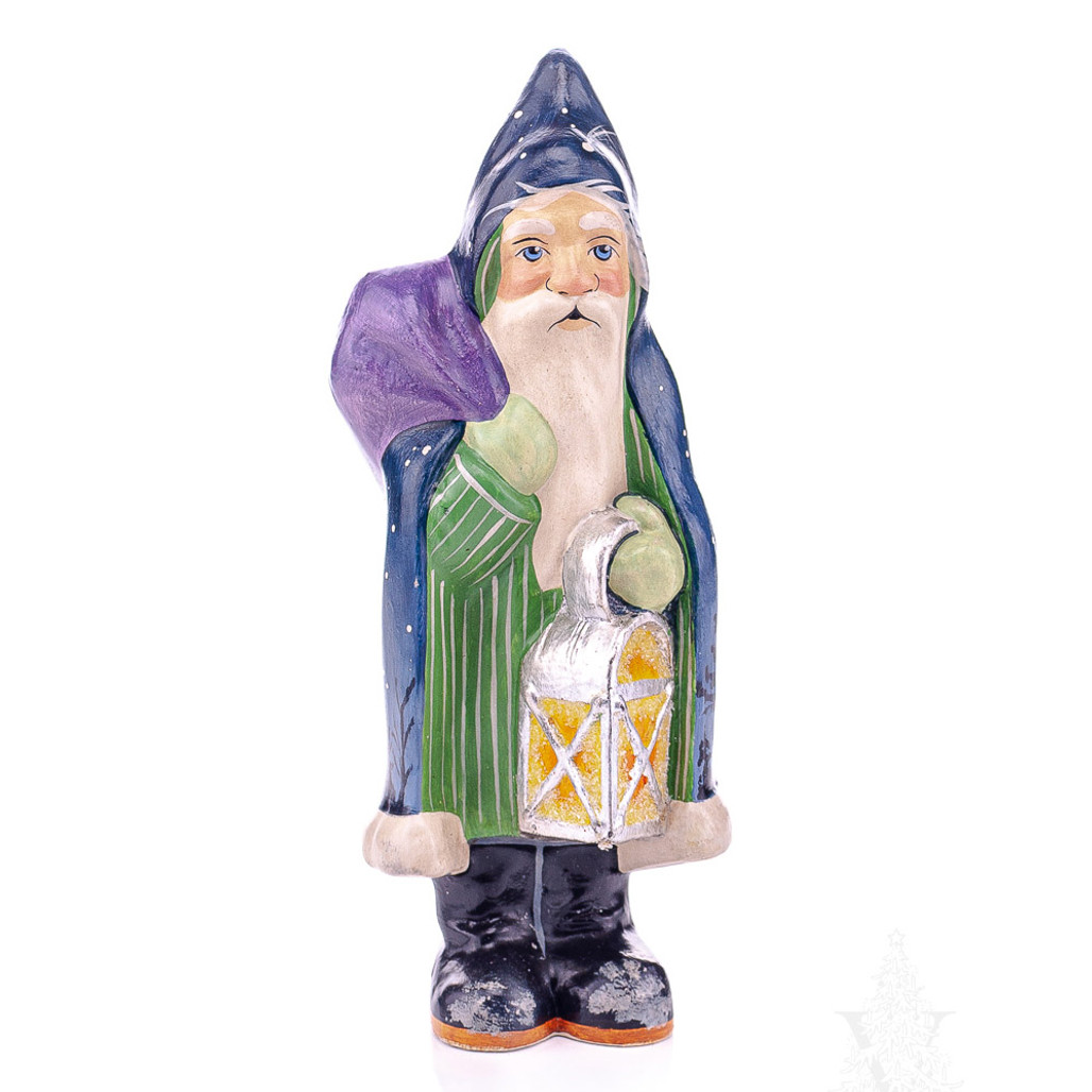 Vaillancourt Chalkware Winter Nights Santa with Lantern | The Shops at Colonial Williamsburg