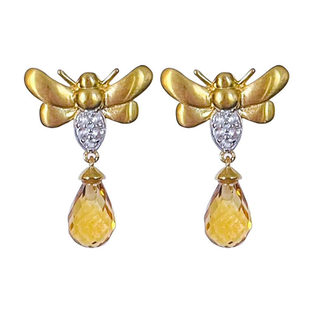 Citrine & Topaz Bee Earrings | The Shops at Colonial Williamsburg