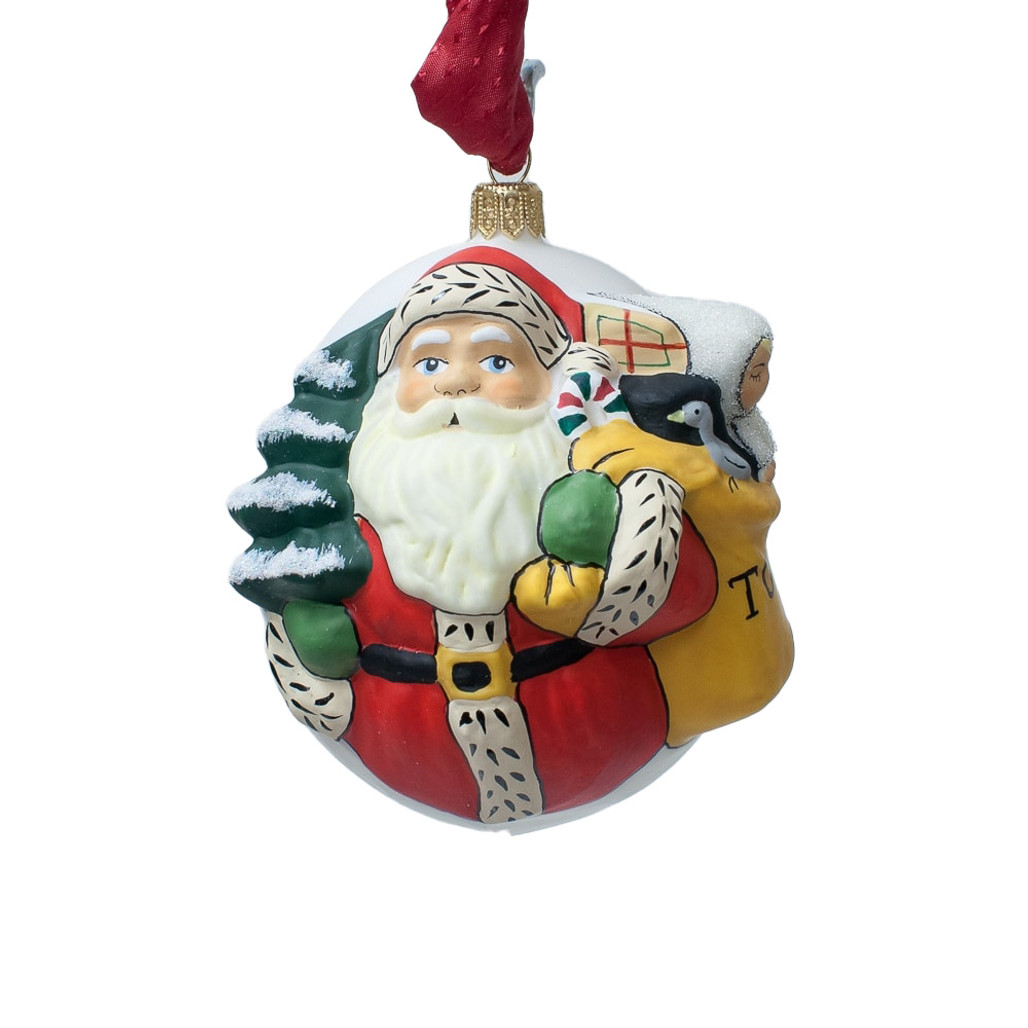 Vaillancourt Jingle Ball Ornament - Santa and Toys | The Shops at Colonial Williamsburg