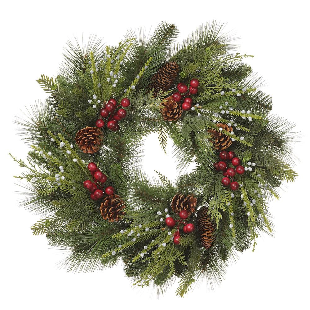 Pine and Red Berry Wreath 24