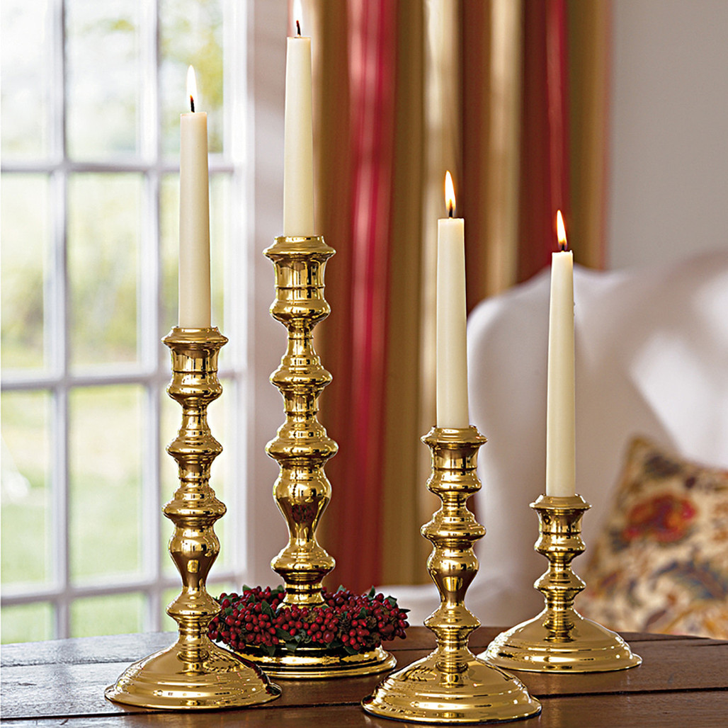 Tall Brass Adjustable Candlesticks – Yew Tree House