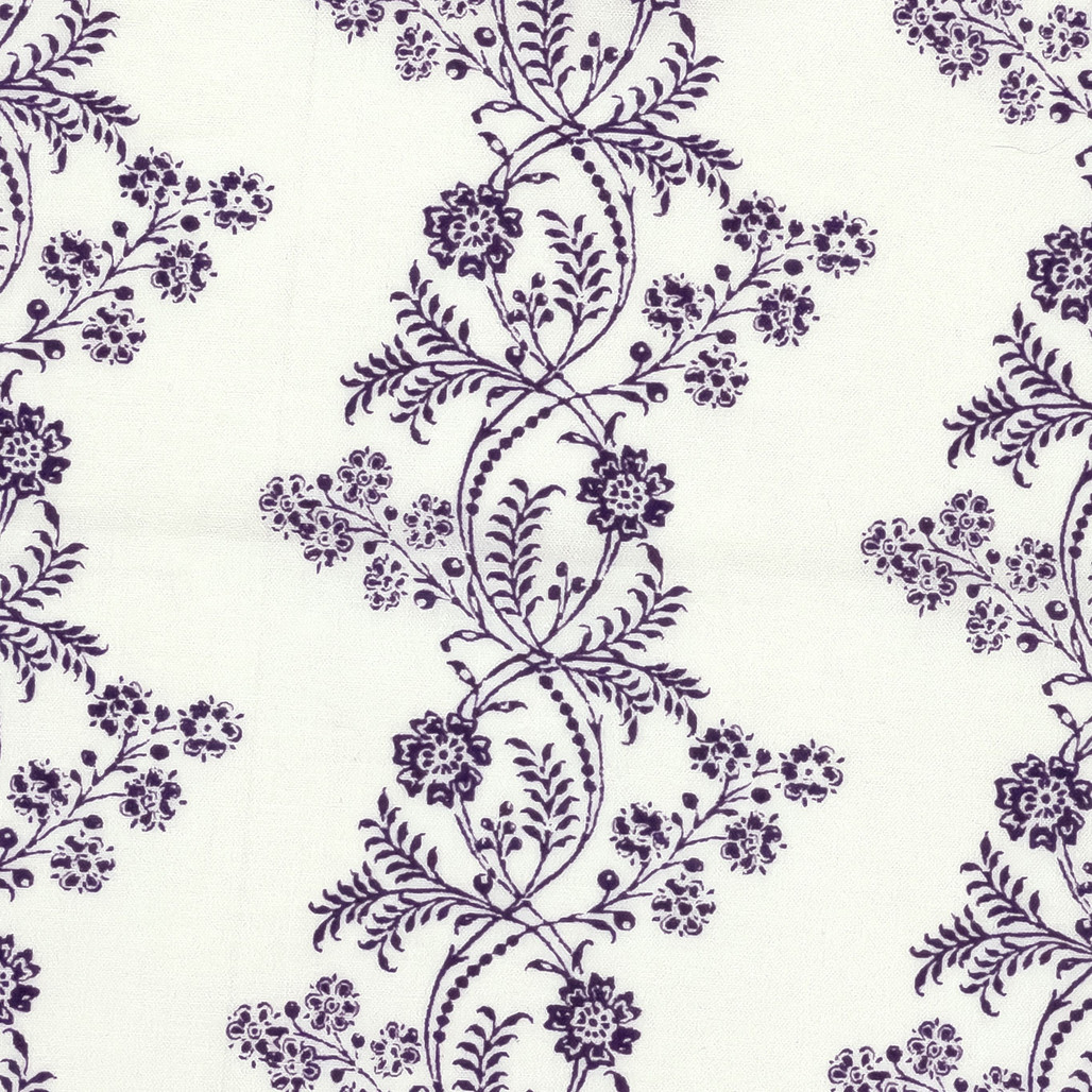 Trailing Vines Purple Reproduction Fabric | The Shops at Colonial Williamsburg