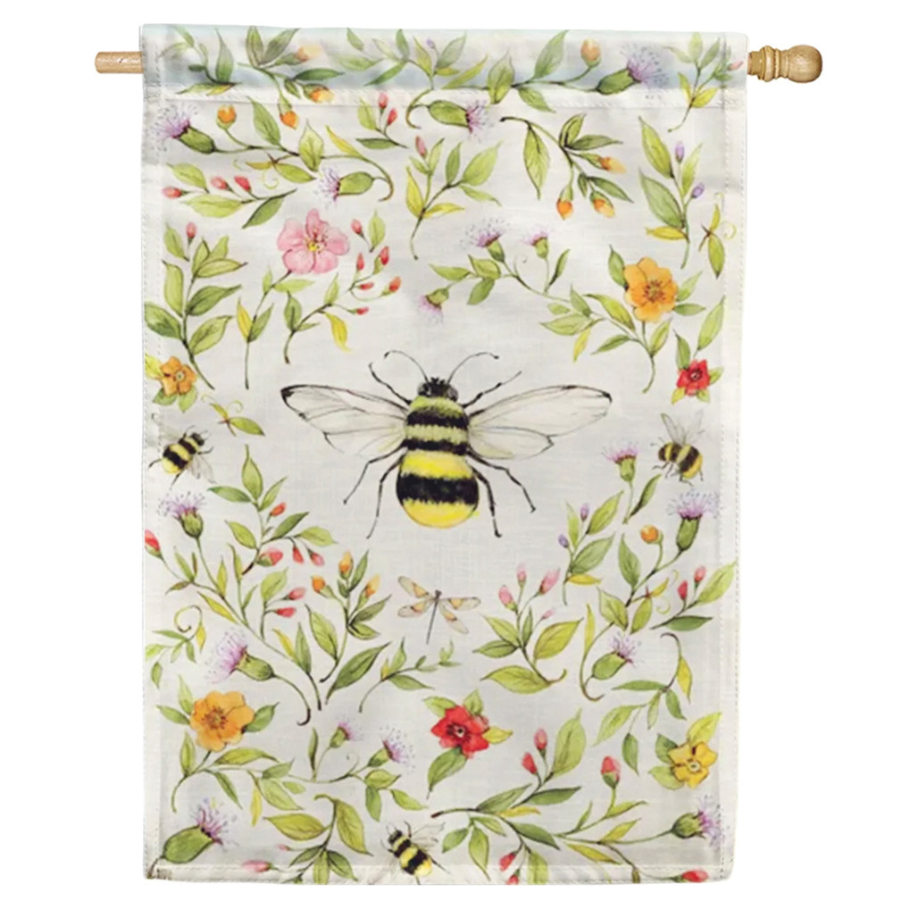 Bee & Spring Flowers House Flag | The Shops at Colonial Williamsburg