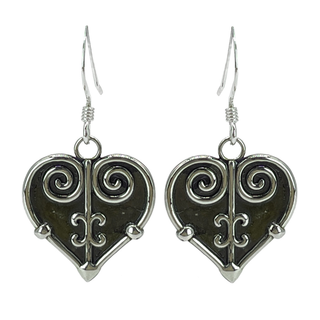 Abby Heart Sterling Silver Wire Drop Earrings | The Shops at Colonial Williamsburg