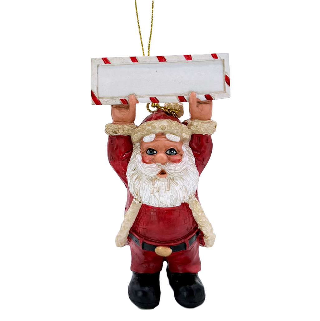 Santa Ornament with Sign by Bert Anderson Santa Ornament with Sign by Bert Anderson
