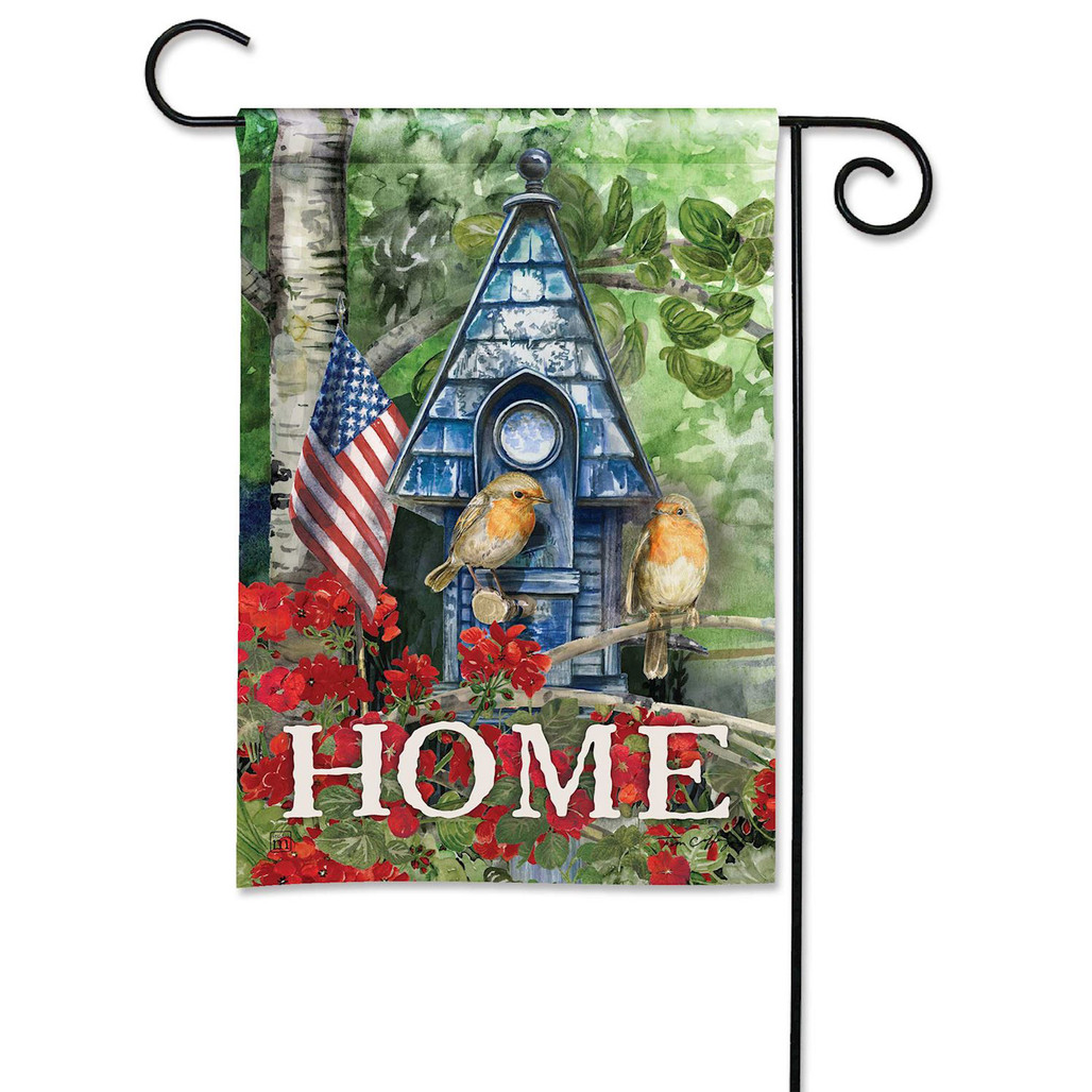 Patriotic Birdhouse Garden Flag