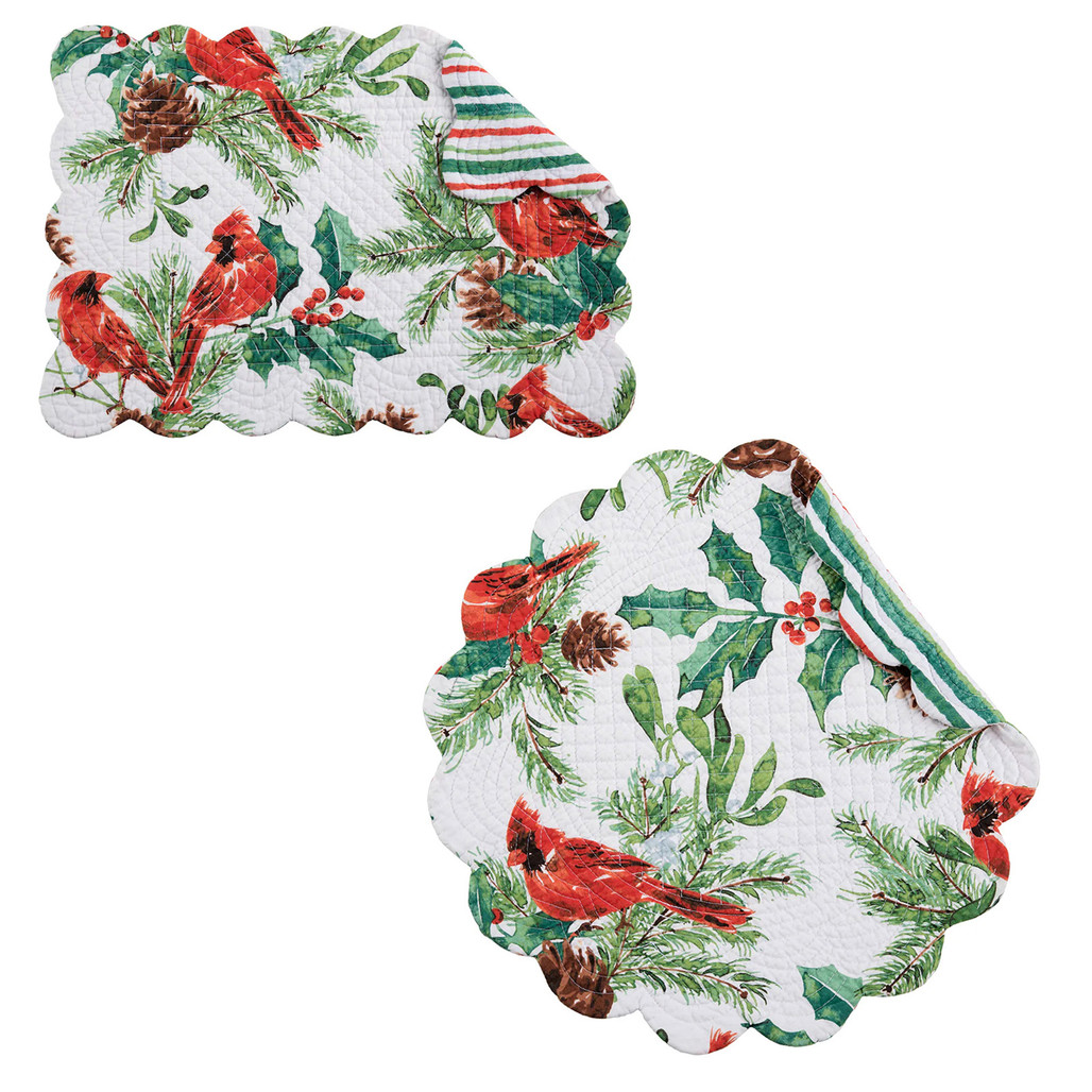 Delwyn Cardinal Quilted Holiday Placemat | The Shops at Colonial Williamsburg