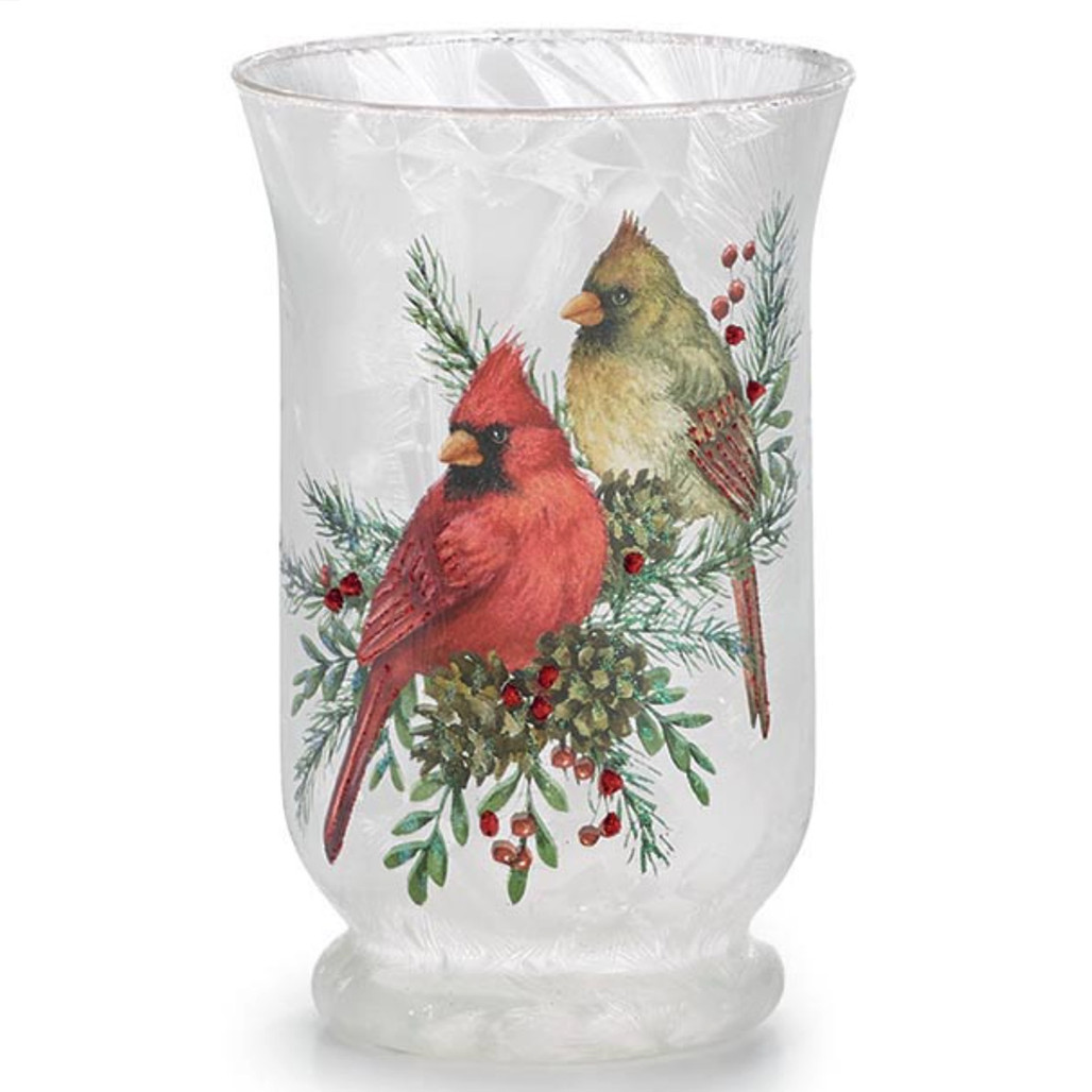 Winter Cardinals Holiday Vase or Candle Holder 8" | The Shops at Colonial Williamsburg Winter Cardinals Holiday Vase or Candle Holder 8" | The Shops at Colonial Williamsburg