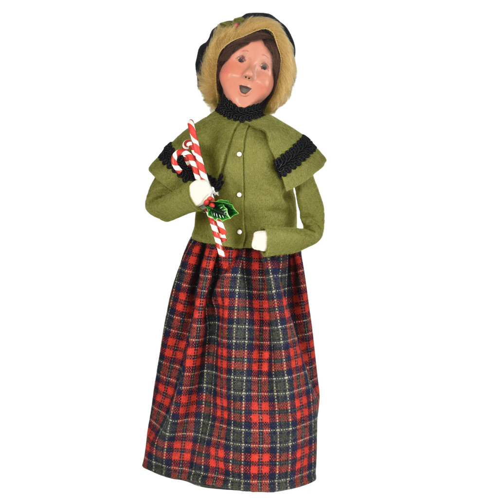 Byers' Choice Candy Cane Woman Caroler | The Shops at Colonial Williamsburg